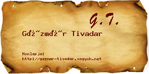 Gázmár Tivadar névjegykártya